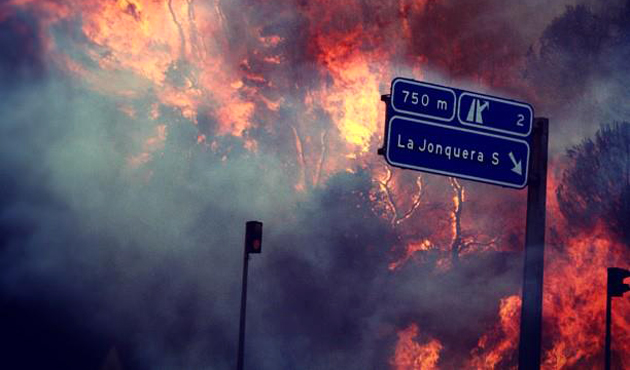 INCENDIO CATASTRÓFICO EN GERONA (CATALUÑA)