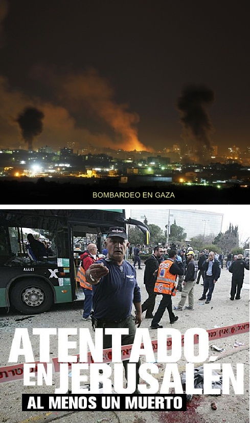 COHETE EN JERUSAL&Eacute;N Y BOMBARDEO EN GAZA