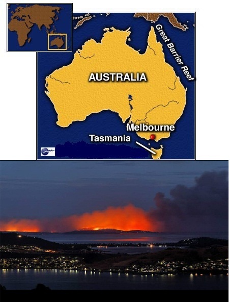 INCENDIO EN TASMANIA