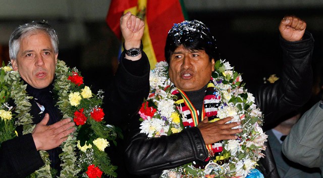 LA LLEGADA DE EVO MORALES A BOLIVIA