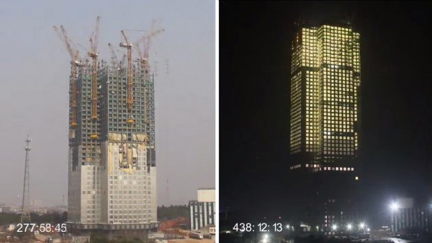 RÉCORD CHINO EN LA CONSTRUCCIÓN DE UN RASCACIELOS