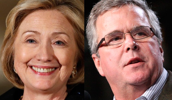 20150410 Hillary Clinton y Jeb Bush se ubican punteros en elecciónes de 2016 600x350