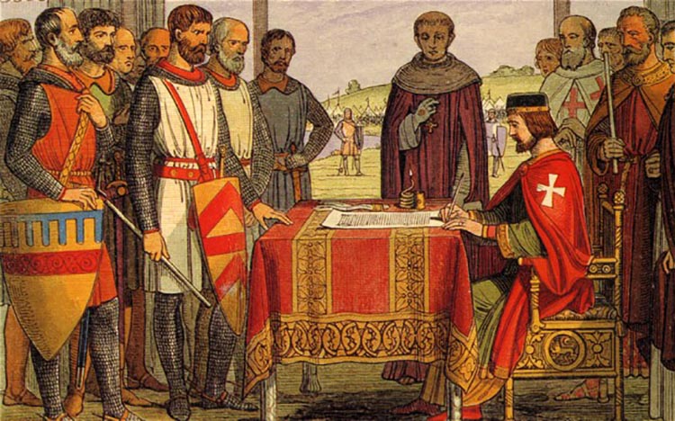 20150615 El Rey Juan firmando la Carta Magna en Runnymede junio de 1215