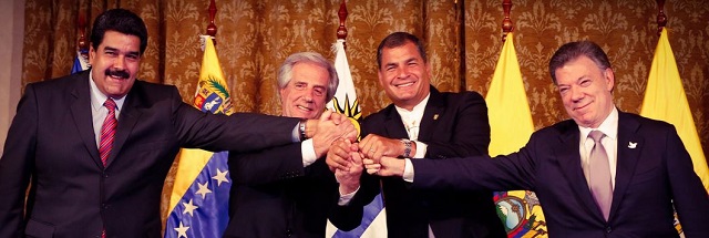 MADURO Y SANTOS CELEBRAN LA REUNIÓN DE LA RE-UNIÓN