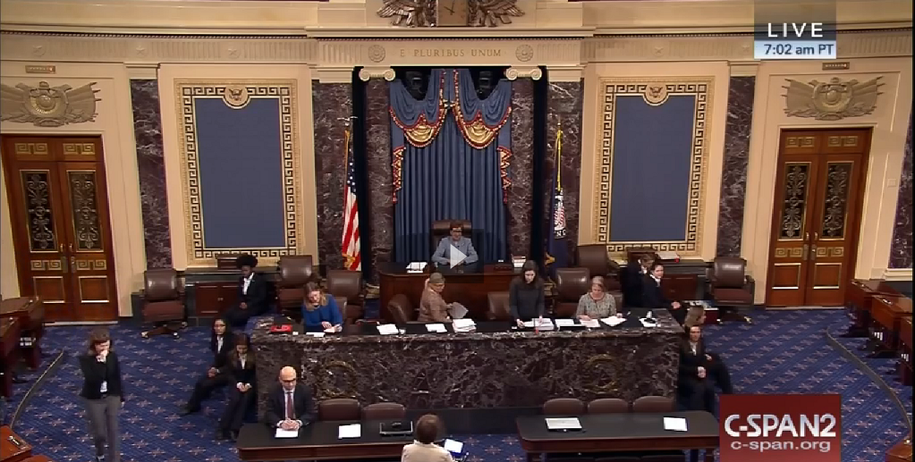 LOS SENADORES NORTEAMERICANOS SE AMEDRENTAN CON LA NIEVE
