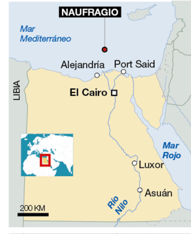 UN BARCO DE 600 EMIGRANTES NAUFRAGA EN EGIPTO