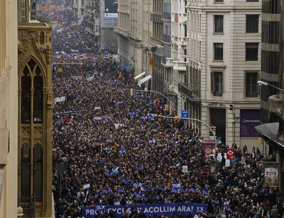MARCHA POR LOS REFUGIADOS EN BARCELONA