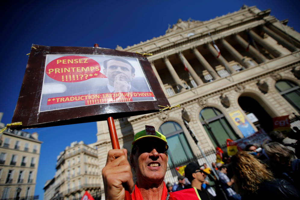 HUELGA GENERAL Y MANIFESTACIONES MASIVAS CONTRA LA REFORMA LABORAL DE MACRON