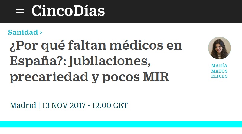 EN ESPAÑA FALTAN MÉDICOS