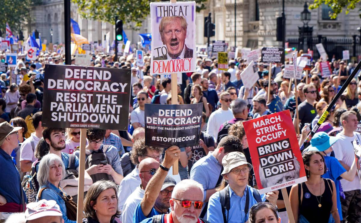 UK: PROTESTAS CONTRA EL CIERRE DEL PARLAMENTO