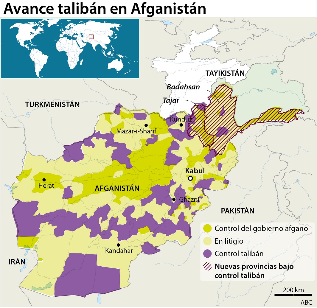 AFGANISTÁN: LOS TALIBAN AVANZAN Y EEUU EVACUA SU EMBAJADA EN KABUL