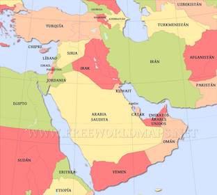 oriente medio mapa