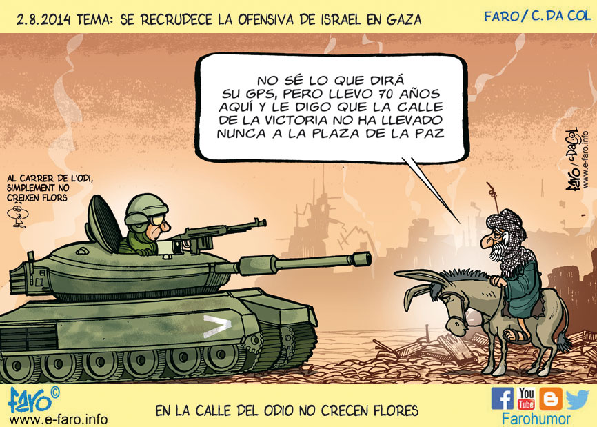 140802 FB guerra israel gaza tanque palestino burro gps paz victoria