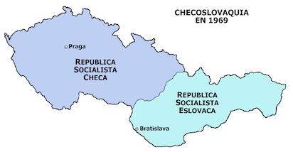 Mapa de Checoslovaquia