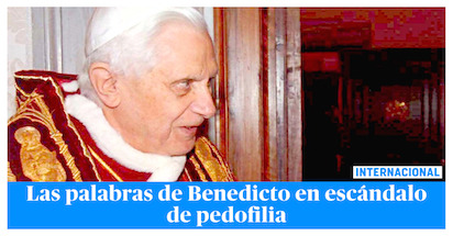 Las palabras de Benedicto en escándalo de pedofilia