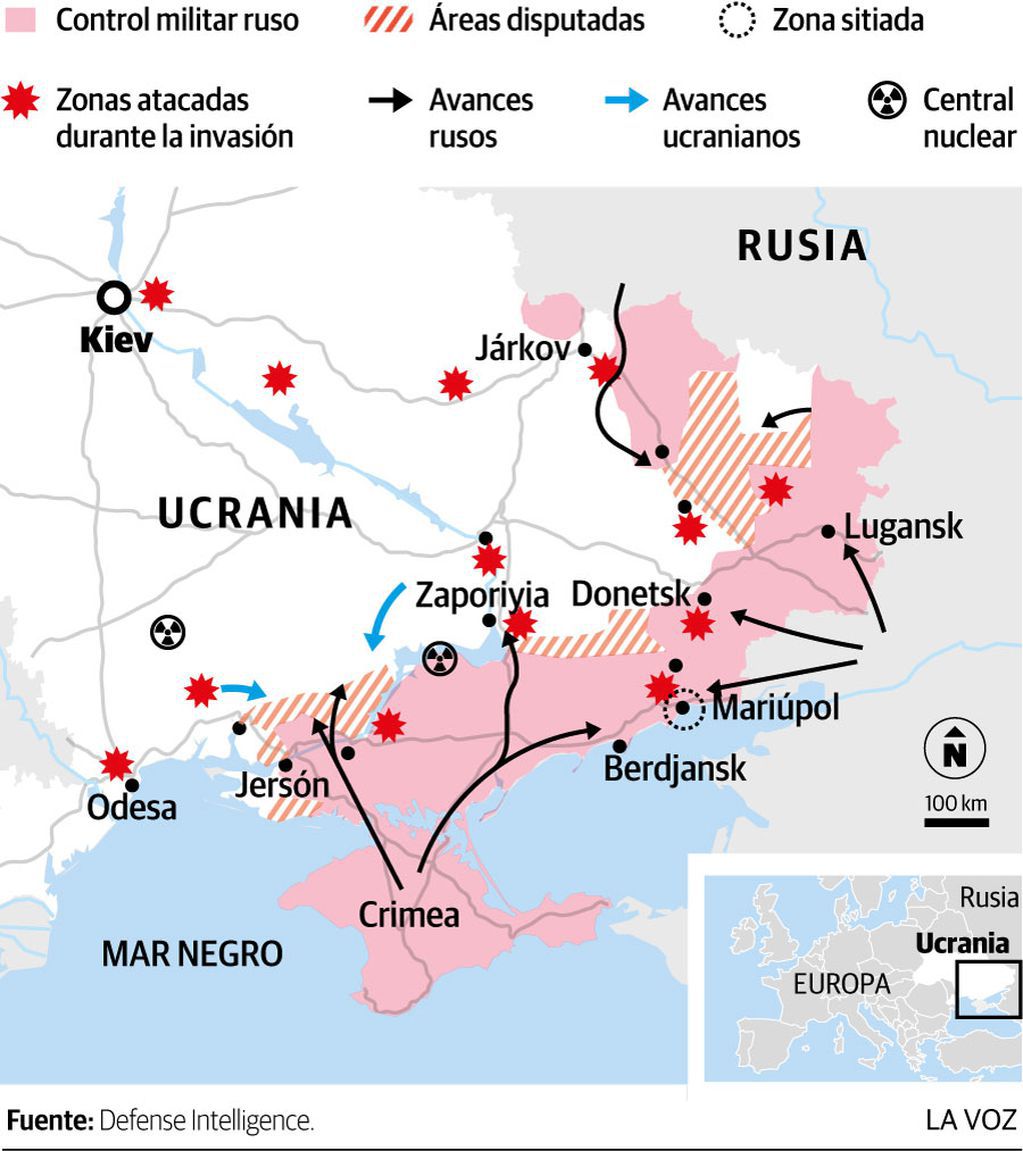 mapa ucrania guerra