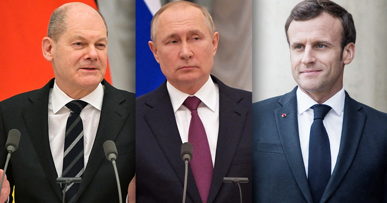 PUTIN MACRON Y SCHOLT