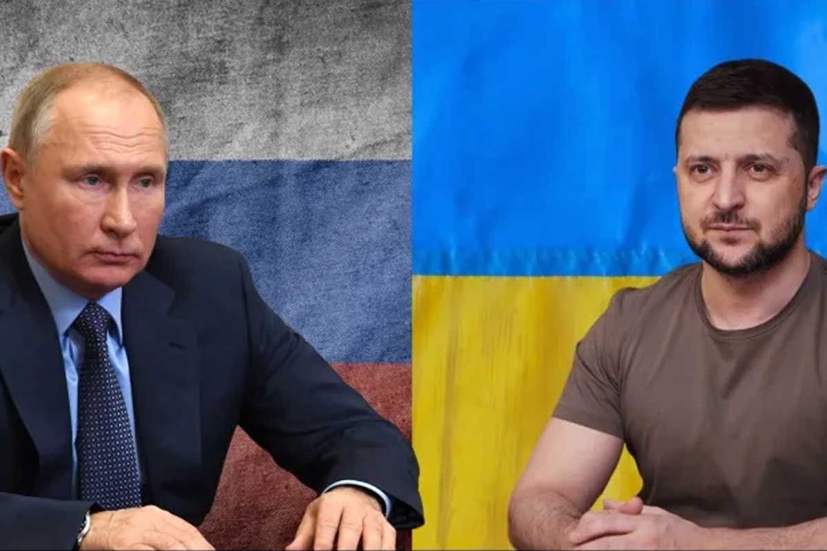 izquierda vladimir putin y a la derecha volodomir zelenski
