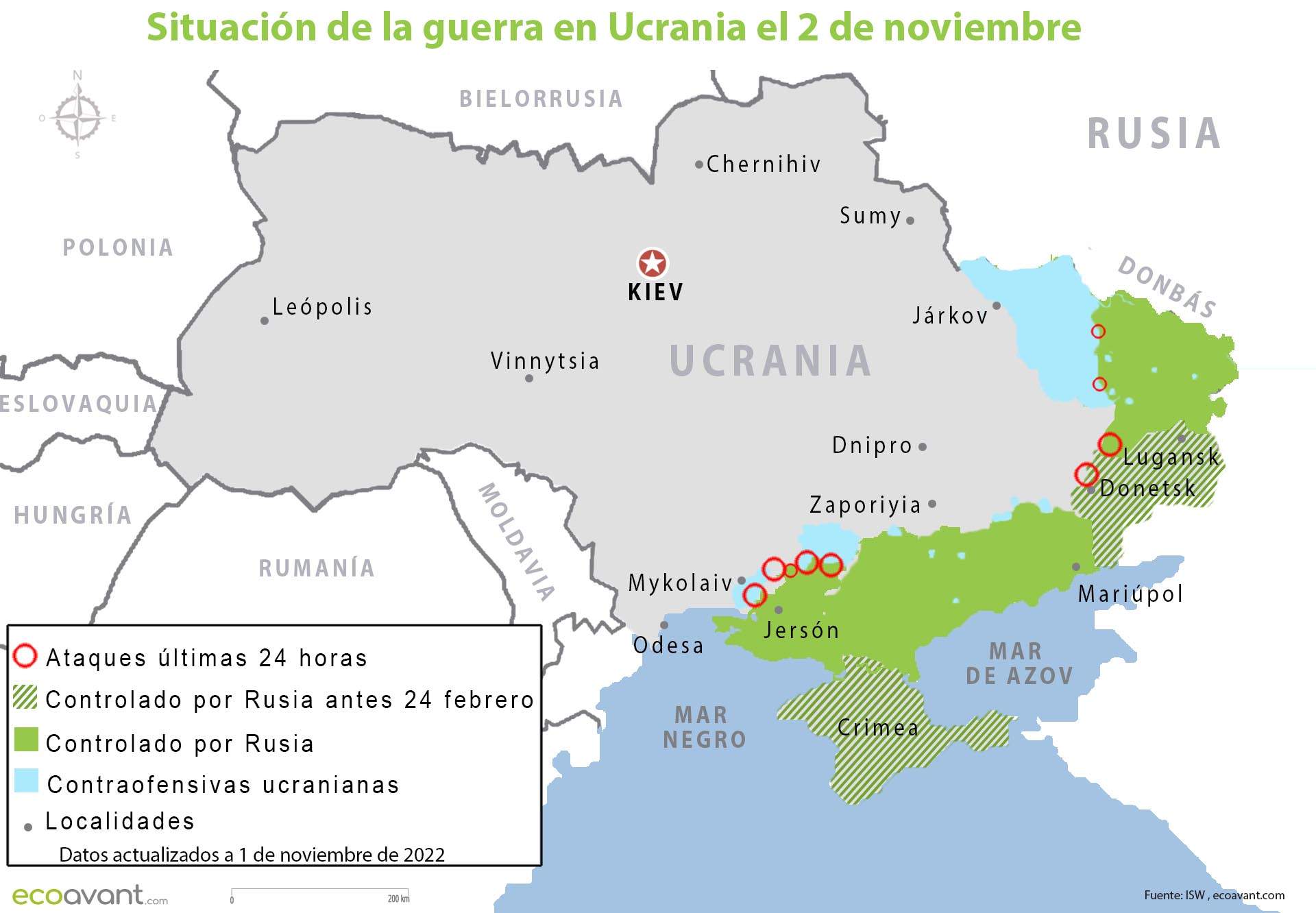 situacion de la guerra en ucrania el 2 de noviembre de 2022