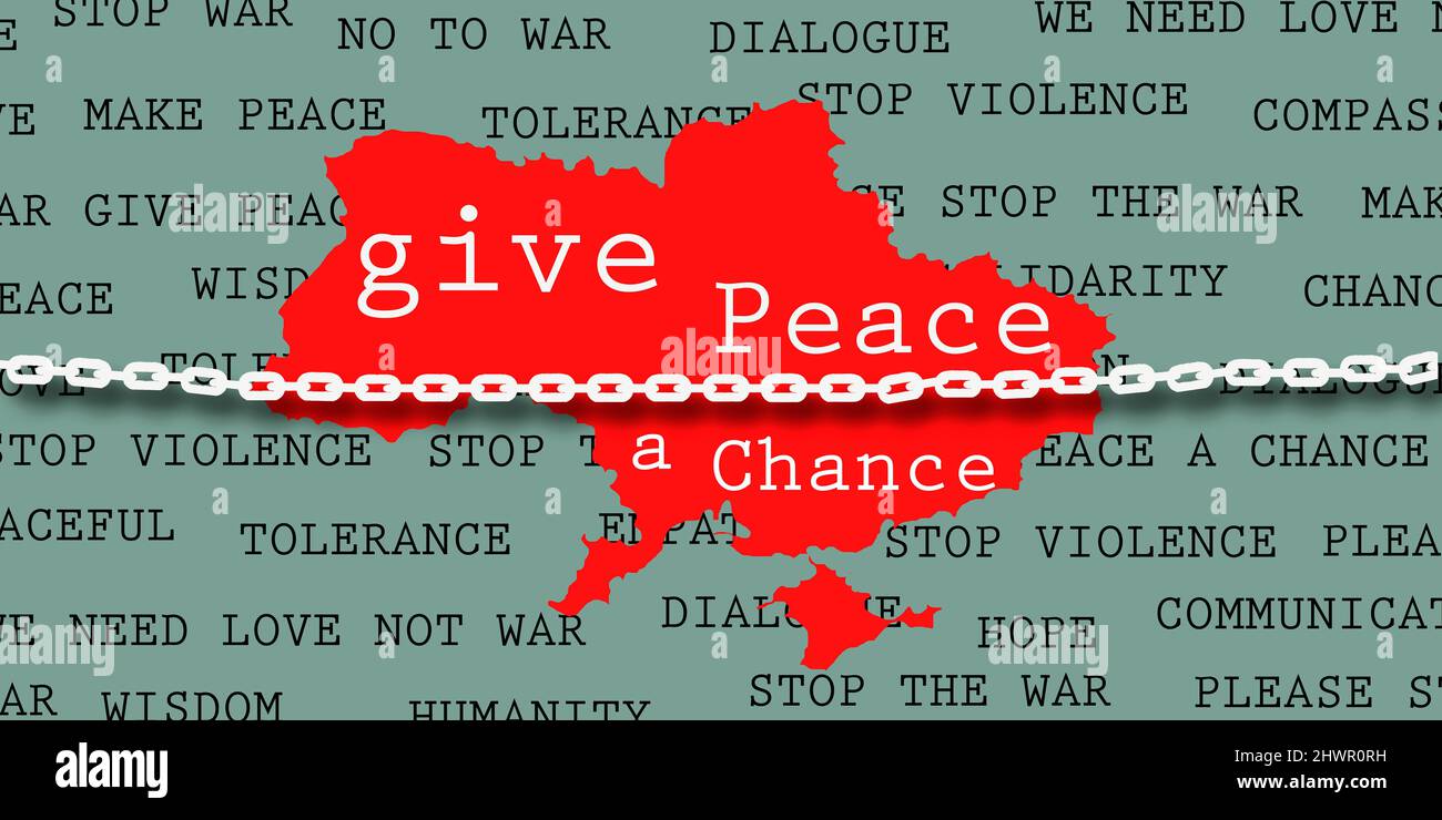 2022 rusia ucrania crisis palabras de paz y mapa de ucrania paz alto el fuego concepto de dialogo 2hwr0rh