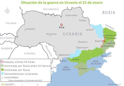 situacion de la guerra en ucrania el 23 de enero de 2023