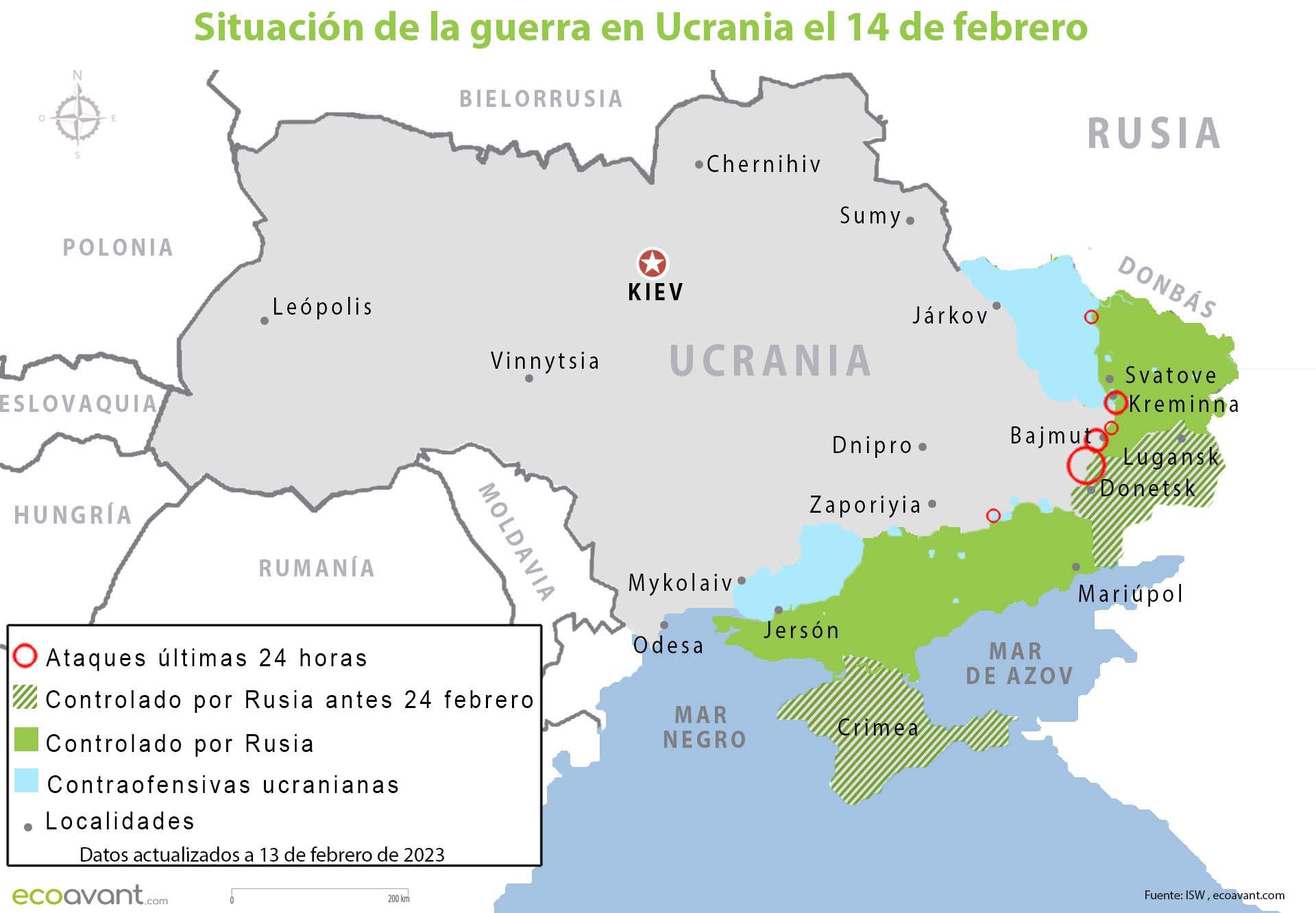 situacion de la guerra en ucrania el 14 de febrero de 2023