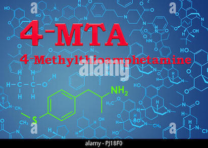 4 metiltioanfetamina 4 mta formula quimica estructura molecular 3d rendering pj18f0
