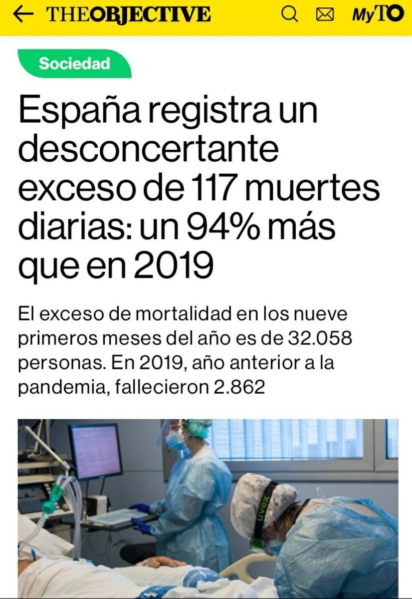 NOTICIA DE TWETTER: EXCESO DE MORTALIDAD DIARIA EN ESPAÑA