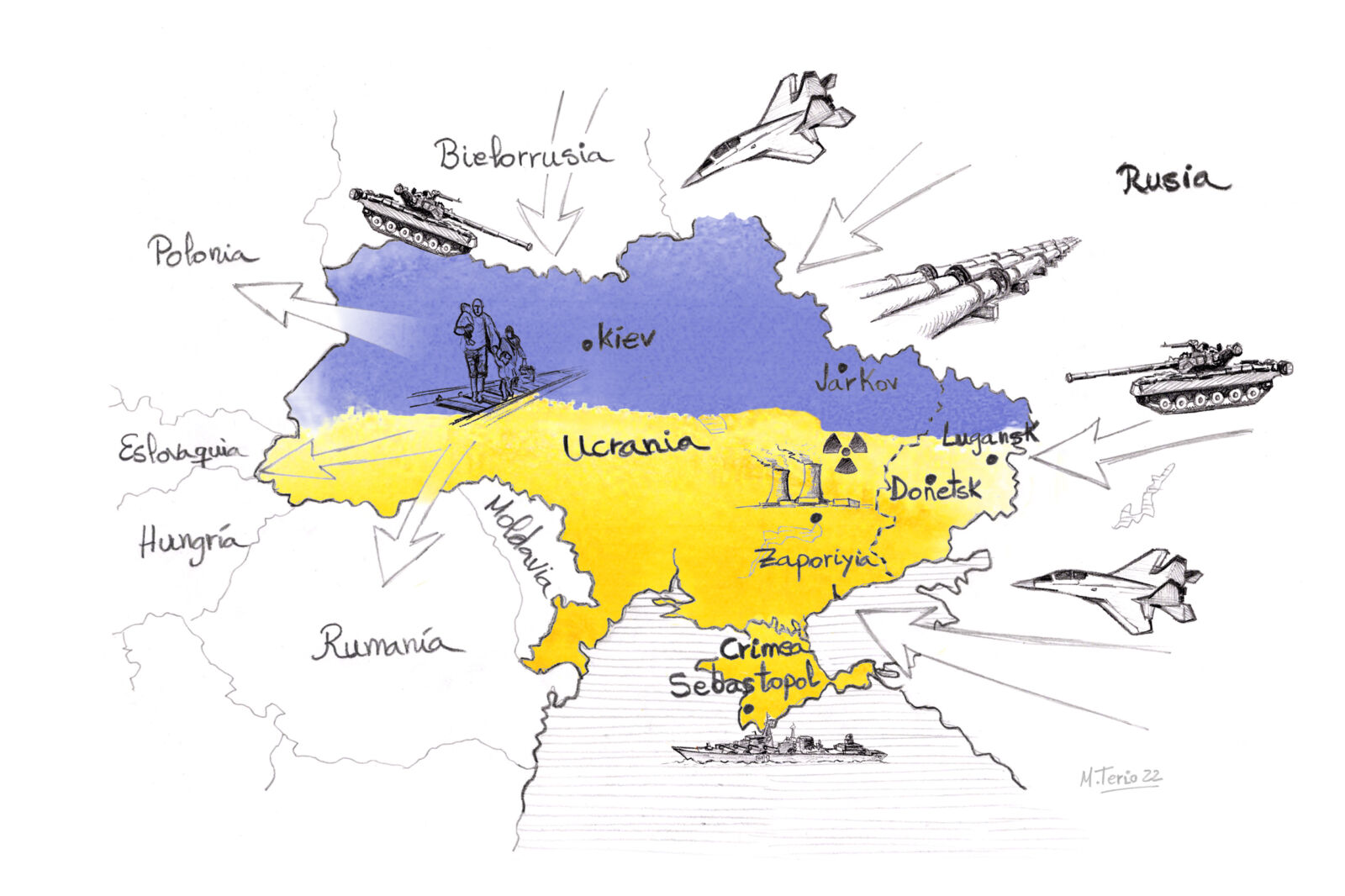 Mapa ucrania ilustr