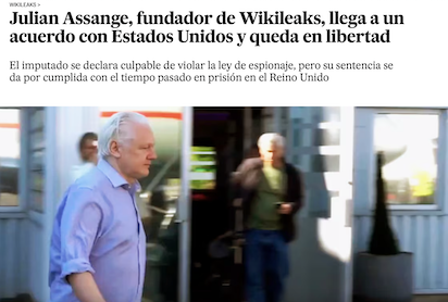 JULIAN ASSANGE (WIKILEAKS) CAMINO DE AUSTRALIA, LIBRE