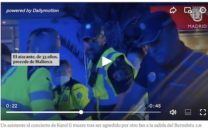 VIOLENCIA MORTAL POR UN MALENTENDIDO, TRAS UN CONCIERTO, EN MADRID