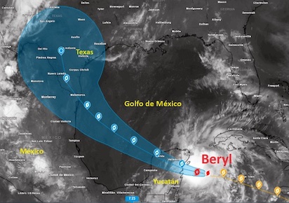 UN HURACÁN CAMINO DE MEJICO