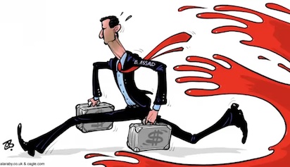 vignetta di bashar al assad che scappa dalla siria con i soldi 2072873 800 q50