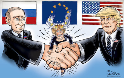 trump y putin con la UE