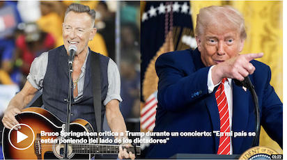 BRUCE SPRINGSTEEN, CRITICAR A TRUMP ES TENER SEGURA RESPUESTA
