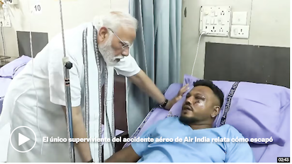 UN SUPERVIVIENTE EN EL ACCIDENTE DE INDIA