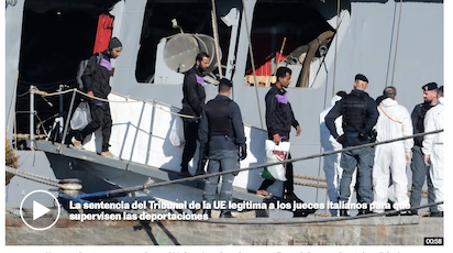 ITALIA: LOS JUEVES SUPERVISARÁN LAS DEPORTACIONES A PAISES “SEGUROS”