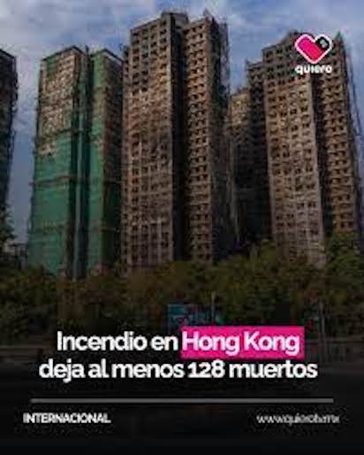 LUTO POR LOS FALLECIDOS EN EL INCENDIO DE HONG KONG