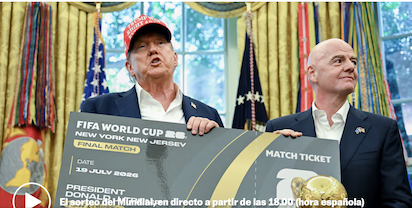 TRUMP EN EL SORTEO DEL MUNDIAL DE FUTBOL Y AUGURANDO FUTUROS