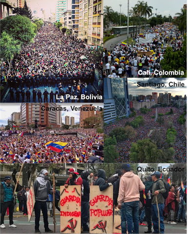 Latin american protests montage