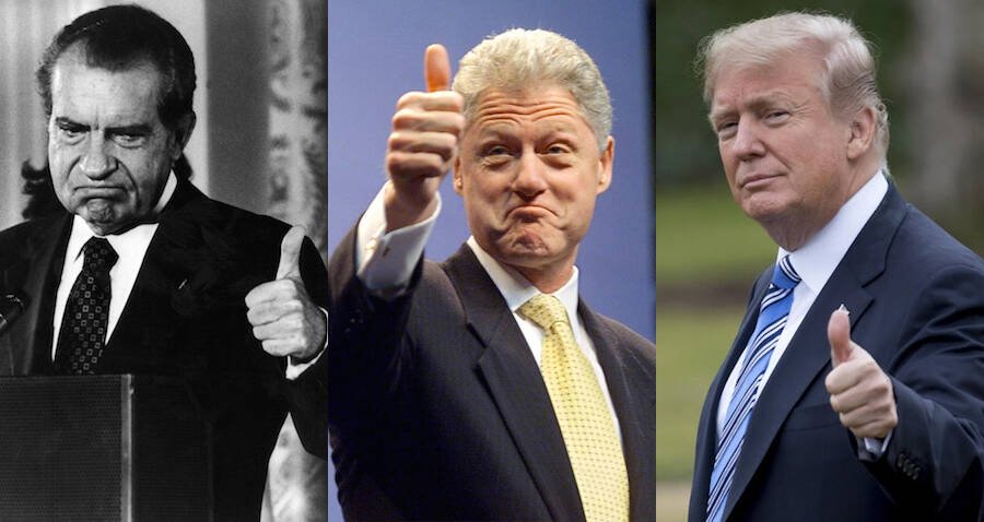 nixon clinton trump thumbs up