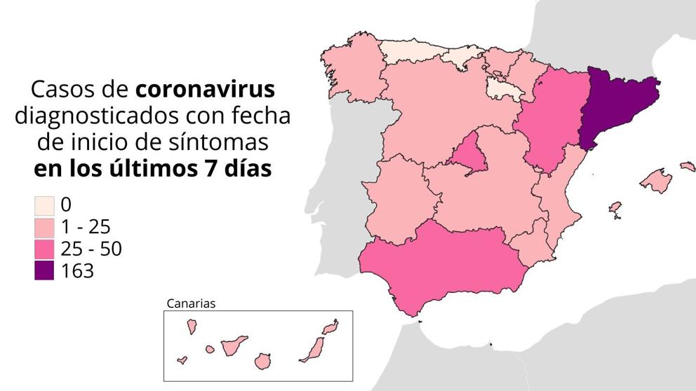 EuropaPress 3226419 mapa casos coronavirus diagnosticados fecha inicio sintomas ultimos siete dias 20200708172018 kdmB U482191863804uID 992x558LaVanguardia Web